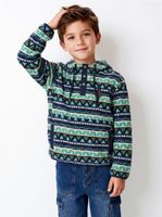 Polar con Capucha y Detalles en Nylon