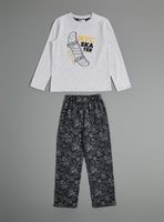 Pijama Bordado Skater Fleece