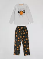 Pijama Polar con Bordado Delantero