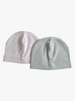 Bipack Gorro Liso y Estampado Estrellitas Niño