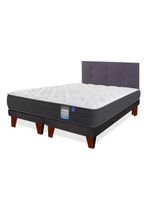 Cama Europea Europedic Dual 2 Plazas Box Base Dividida+ Respaldo Royal Grafito