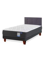 Cama Europea Europedic Dual 1.5 Plazas Base Normal + Respaldo Royal Grafito