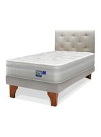 Cama Europea Arena  Paradise  1.5 Plazas Base Normal + Respaldo Almendra
