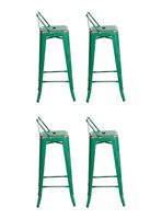 Pack de 4 Sillas Bar High Vintage Verde Esmeralda