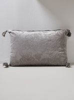 Cojín Velvet Bordado Gris 35x50 cm