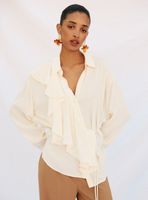 Camisa Volante Manga Larga