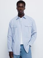 Camisa Manga Larga Oxford Rayas y Bolsillos