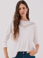 Polera Detalle Encaje Floral