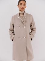 Abrigo Doble Cruce Botón Dorado