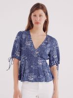 Blusa Lazos Mangas Estampada