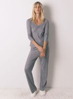 Pijama Largo Camisero Snoopy Vichy