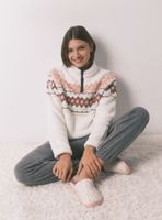 Pijama Largo Polar Suave Estampado Fair Isle