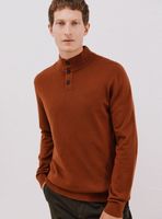 Chaleco Algodón Cashmere Cuello Alto Botones