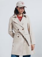 Chaqueta Gabardina Abotonada con Cinturón