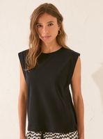 Polera sin Mangas Algodón Negro