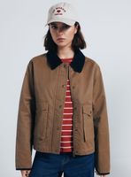 Chaqueta Corta Encerada Cuello Color