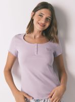 Camiseta Manga Corta Algodón Lila
