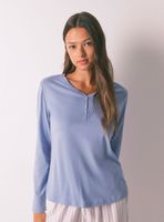 Camiseta Manga Larga Algodón Perchado Lila