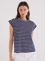 Polera Rayas Manga Contraste