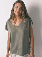 Camiseta Holgada Viscosa Verde Lurex