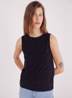 Polera sin Mangas Tachas Cristal