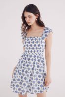 Vestido Corto Smock Estampado Geométrico