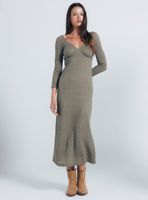 Vestido Midi Liso Textura