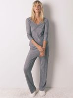 Pijama Largo Punto Tricot Gris