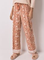 Pantalón Largo Viscosa Flores Naranja