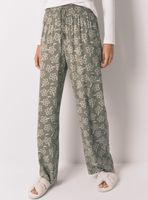 Pantalón Largo Viscosa Flores Kaki
