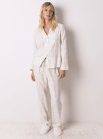 Pijama Camisero Franela Algodón Print Cuadros