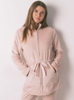 Bata Midi Tejido Polar Rosa