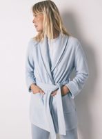 Bata Midi Terciopelo Azul Brillos