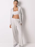 Pijama Largo Algodón Canalé Gris