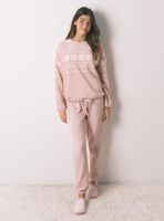 Pijama Largo Polar Rosa Cenefa