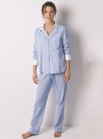 Pijama Camisero Largo Algodón Rayas