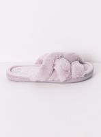 Pantufla Abierta Casa Pelo Lila