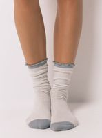 Calcetín Largo Canalé Ecru Tostado