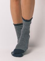 Calcetín Largo Canalé Gris Medio