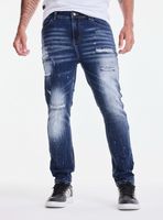 Jeans Skinny Lavado Contrastado Roturas y Manchas