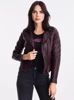 Chaqueta Simil Cuero Cierre Cruzado