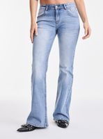 Jeans Push Up un Botón Bolsillo con Detalle de Confección