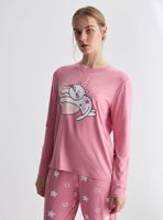 Pijama Largo Estampado Tacto Peach