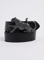 Cinturón Hebilla Pantera Cuero Sintético