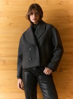 Chaqueta Cruzado de Paño con Lana