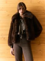 Chaqueta Recta de Piel Sintética