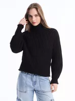 Sweater Básico Cuello Alto Holgado