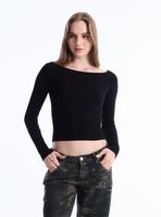 Sweater Básico Hombro Caído