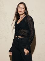 Polera Encaje Aplicación Manga con Strap Ajustable