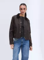 Chaqueta Encerada Cuello Velvet